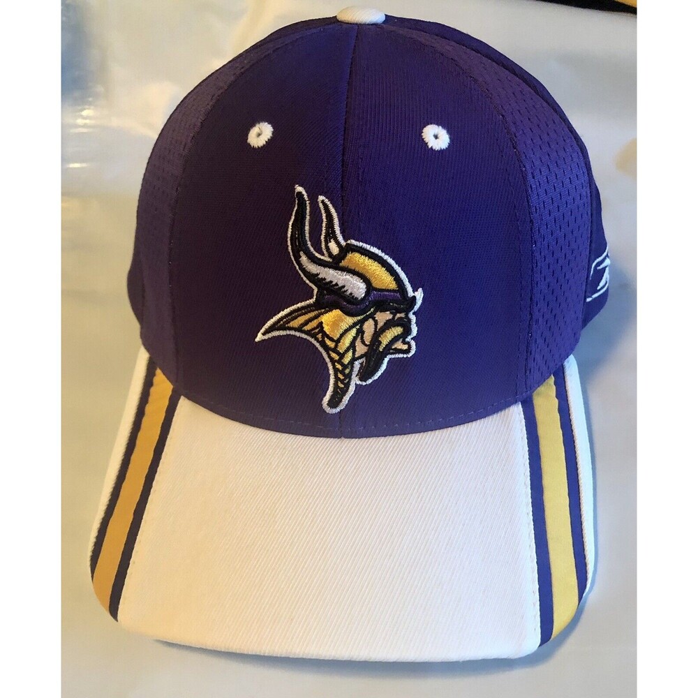 NFL Minnesota Vikings Reebok Purple Hat Cap Authentic Sideline w/Jersey Stripe